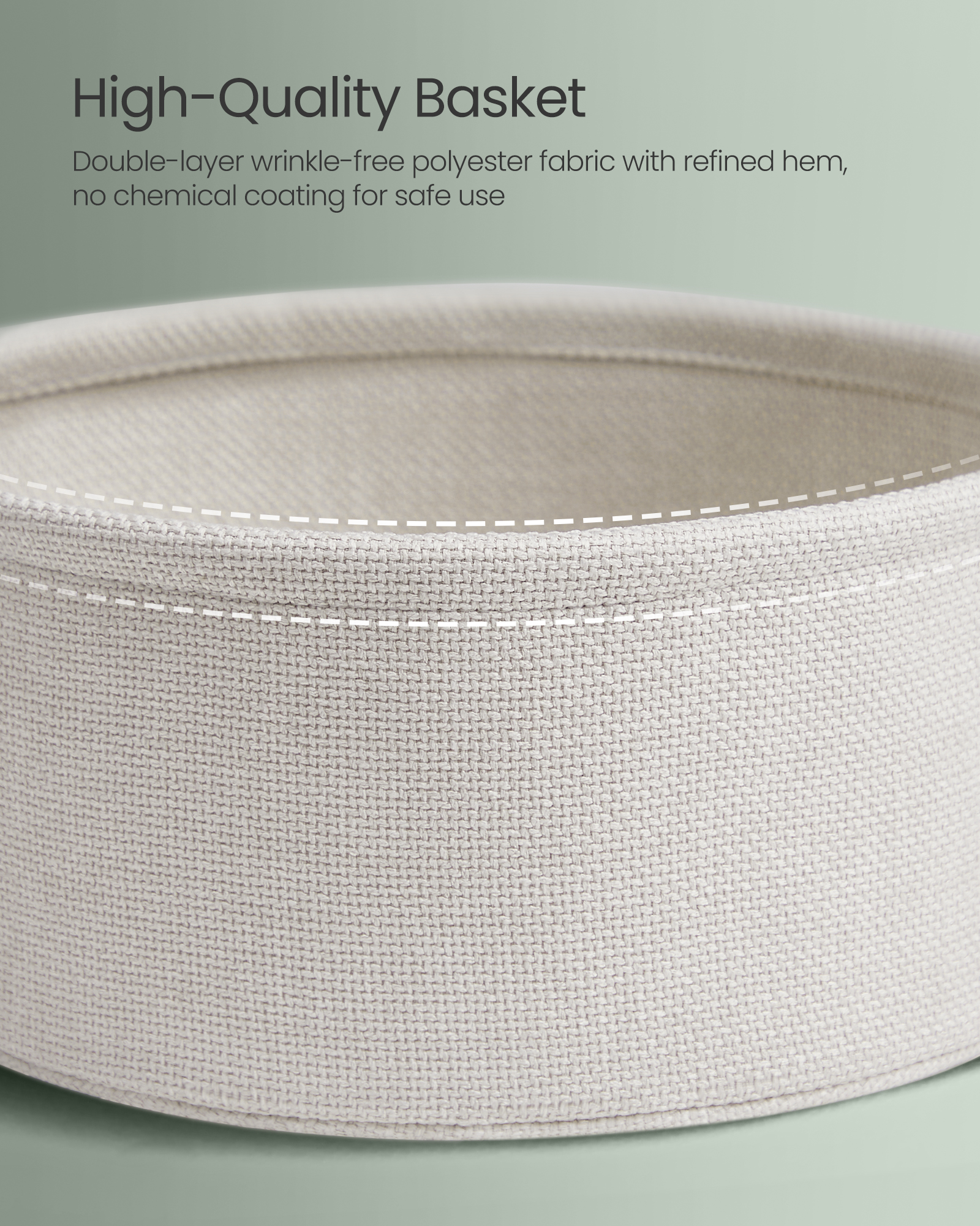 VASAGLE LILEA Collection - Side Table with Charging Station, Round End Table with Fabric Basket, Nightstand with USB Ports, for Living Room, Bedroom, Modern, Forest Green and Cream White