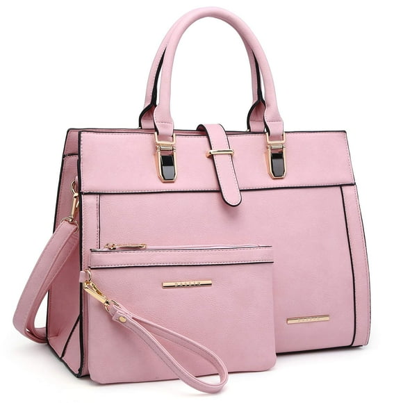 Bolso de mano Dasein con cinturón y solapa, bolso de hombro, rosa
