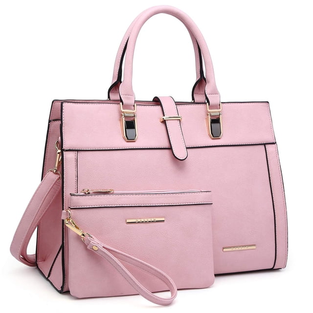Bolso de mano Dasein con cinturón y solapa, bolso de hombro, rosa