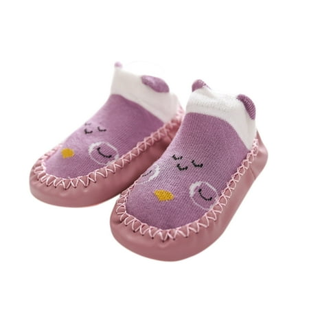 Baby Shoes Girl Formal Cartoon The Floor Socks First Walking Shoes Non- Shoes Boys  Sneakers Size 18 Months-24 Months