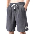 thumbnail image 2 of BADHUB Men Shorts Clearance Under $10 Big and Tall Ice Silk Drawstring Elastic Waistic Athletic Shorts Running Active Sweat Shorts Gray XXL, 2 of 3