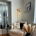 thumbnail image 6 of FSLiving Boho Style Wooden Handle Wall Sconce Adjustable Height Hanging Light with 5.9ft Plug-in UL Dimmer Timer Cord, Farmhouse Wall Mounted Lighting Fixtures for Rustic Home Decor - 1 Light, 6 of 7
