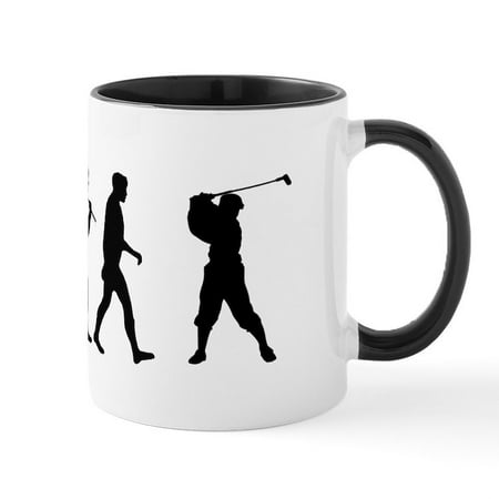 

CafePress - Evolution Of Golf Mug - 11 oz Ceramic Mug - Novelty Coffee Tea Cup