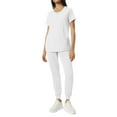 thumbnail image 2 of DIFUOUWE Scrubs for Women Set Medical Uniform - Crew Neck Top & Straight Leg Pants with Pockets, Workwear (White M), 2 of 4