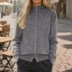 thumbnail image 4 of HongQid Women's Sweater Cardigan Fall Winter Casual Mock Neck Long Sleeve Knit Cardigan with Buttons, 4 of 4