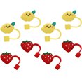 thumbnail image 3 of Consejos de paja de 8pcs cubiertas de silicona lindas reutilizables puntas de paja paja tapas para la fiesta use puntas de paja, 3 of 6