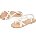thumbnail image 2 of Ataiwee Women's Flat Slide Sandals - Casual Multiple Straps Criss Cross Thong Flat Summer Shoes., 2 of 7