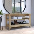thumbnail image 4 of Misuri Storage Bench, Four Legs, 3-Tier Shelf Light Oak, 4 of 5