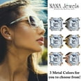 thumbnail image 5 of Silver Earrings Asscher Cut Pure Brilliance Zirconia Studs 4.0 Cttw Hypoallergenic -7mm Yellow, 5 of 8