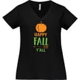 thumbnail image 3 of Inktastic Happy Fall Y'all, Pumpkin, Arrow, Fall, Autumn Women's Plus Size V-Neck T-Shirt, 3 of 5