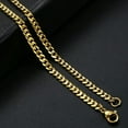 thumbnail image 5 of Gold Stainless Steel Chain Cuban Link Cross Pendant Necklace Set For Men, 5 of 5