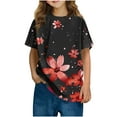 thumbnail image 1 of HVOBBTY T-shirt Décontracté à Manches Courtes pour Tout-Petits, T-shirt Imprimé Mode Col Rond Rouge, 9 Ans, 1 of 5