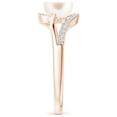 thumbnail image 3 of ANGARA Freshwater Cultured Pearl Ring with Bypass Shank in 14K Rose Gold for Women | June Birthstone, Birthday, Anniversary, Jewelry Gift for Women | Pearl Ring, 3 of 9