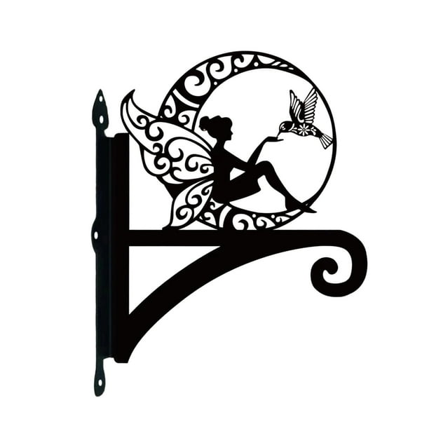 Yhmxh Organizadores y almacenamiento Candelabro de metal para patio exterior, soporte de suspensión para balcón, cesta de flores de hierro, cesta colgante, gancho para jaula de pájaros
