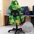 thumbnail image 4 of Jiueut Cat Shamrock Print Gaming Chair Cover with Armrest Cover, Dustproof Removable Computer Reclining Chair Slipcover Non Slip Desk Chair Seat Protector Saint Patrick's Day Decor, 4 of 7