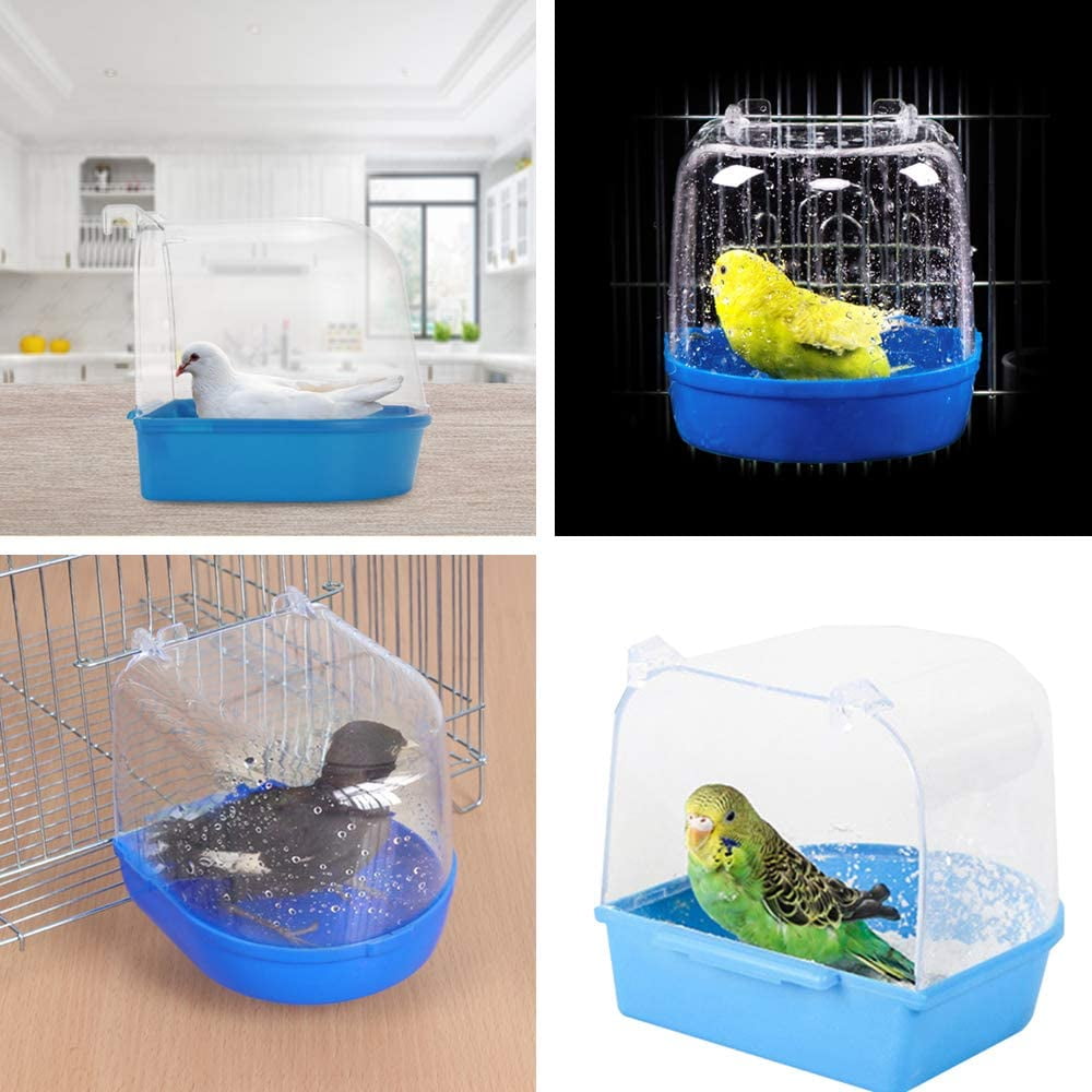 Parrot Bath Box Bird Cage Accessory Supplies Bathing Tub Bath for Pet
