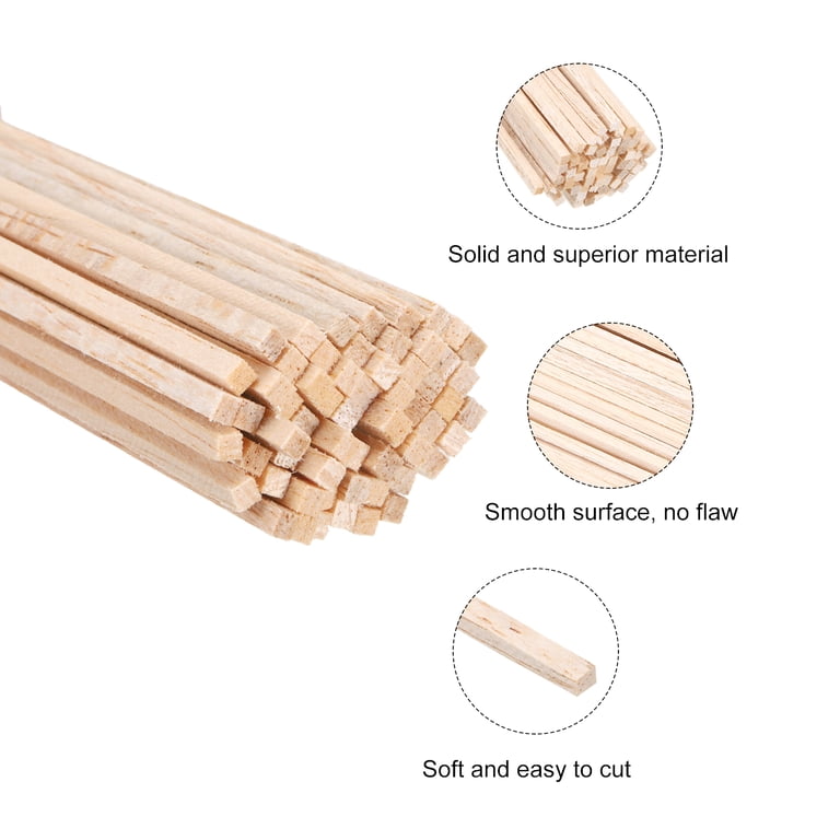 Wolwefa 30PCS Bamboo Dowel Rods - 1/3" X 15.7" Unfinished Wood Sticks For Crafts & DIY