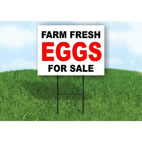 Single Sided Sign FARM FRESH EGGS FOR SALE Yard Sign ROAD SIGN with Stand