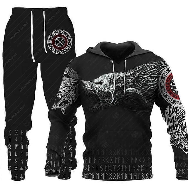 Conjunto deportivo para hombre: sudadera con capucha estampada en 3D.