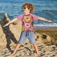 thumbnail image 3 of FORMRS Boys Rash Guard with Short Sleeves UPF 50+ Swim Shirts Sizes 3-12T, Cute Doughnuts Pattern, 3 of 6