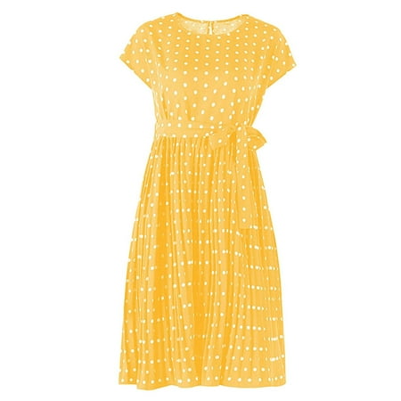 

EQWLJWE Polka Dot Parent-child Dress Holiday Leisure Loose And Elegant Mother And Daughter Dress(Sold Separately) Christmas Pajamas for Family Holiday Clearance