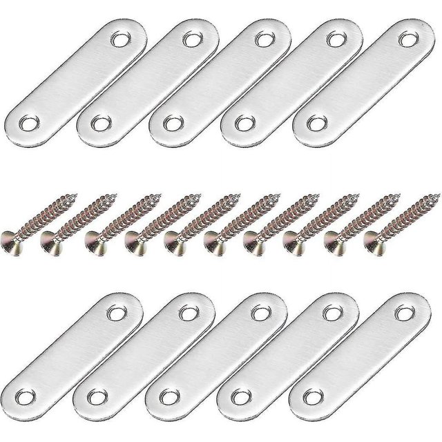 Angle Connector Flat Corner Bracket Stainless Steel Corner Bracket Furniture Corner Bracket With 56*16mm Screws(10pcs) Betterlifefg