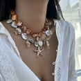 thumbnail image 4 of DESIGNICE Sea Shell Starfish Pendant Necklace Statement Thick Necklace Beach Jewelry, 4 of 7