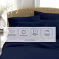 thumbnail image 7 of Kotton Culture Bed Sheet 4 Piece 100% Egyptian Cotton 600 Thread Count Soft Crisp Cooling Cotton Luxury Hotel Sheets Thick with 16" Deep Pocket Snug Fit Smooth Sateen Weave (Navy Blue, King), 7 of 7