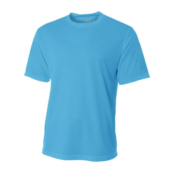 A4 Short Sleeve Birds-Eye Mesh Crew For Men in Electric Blue N3252