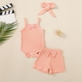 thumbnail image 2 of KPOPLK Toddler Girl Clothes Summer Outfits Clothing for 1t 2t 3t 4t 5t Sleeveless Ruffle Hem Tank Top + Shorts 2Pcs Cute Baby Girls Clothing Set(0-3 Months,Pink), 2 of 8