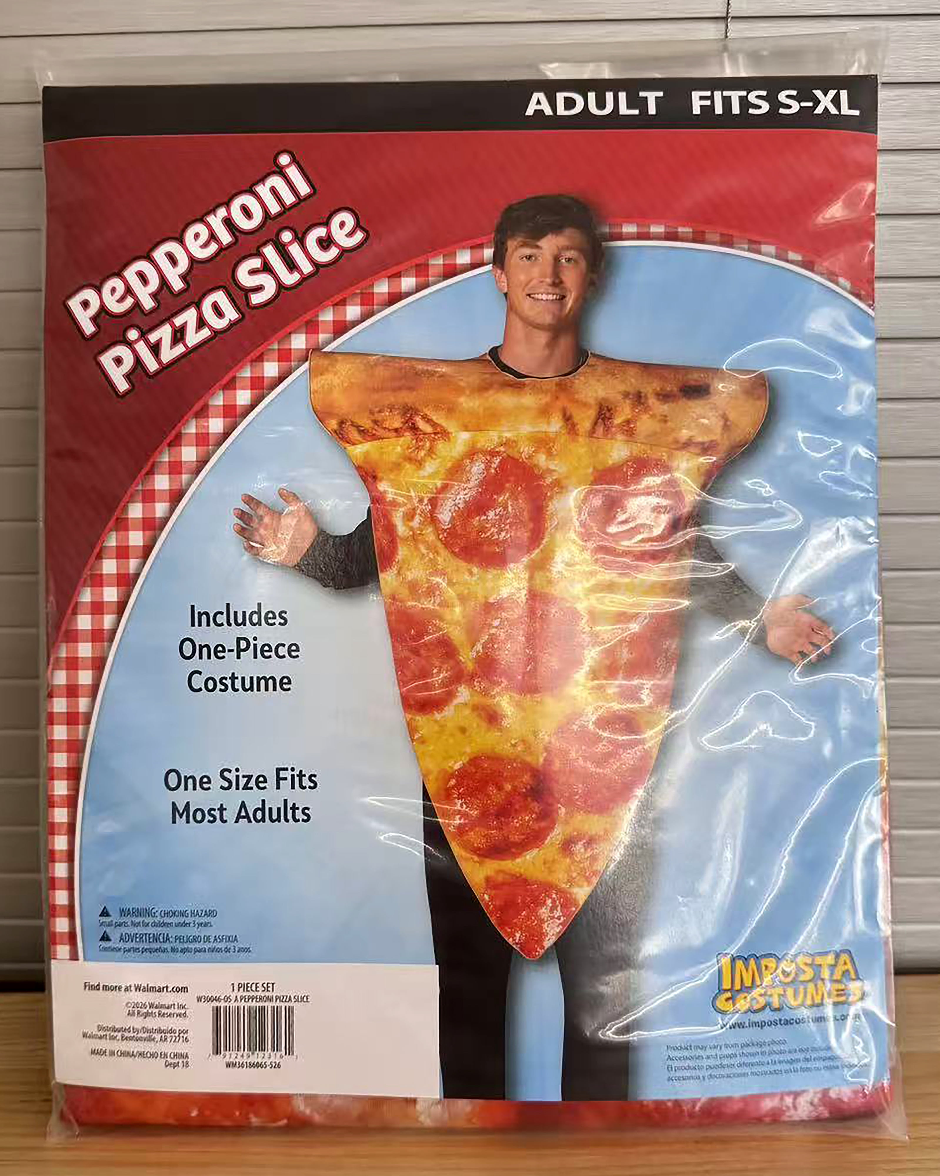 Imposta Costumes Adult Pepperoni Pizza Slice Halloween Costume Tunic, Size Small to Extra Large
