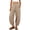 Khaki, variant on SwiftWear Womens Barrel Sweatpants Elastic High Waisted Wide Leg Drawstring Lounge Baggy Pants Cotton Linen Trousers with Pockets