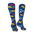 thumbnail image 3 of KLL Cartoon Shark Print Cool Socks Men's Women's Crew Socks Funny Crazy Novelty Stockings, 3 of 8