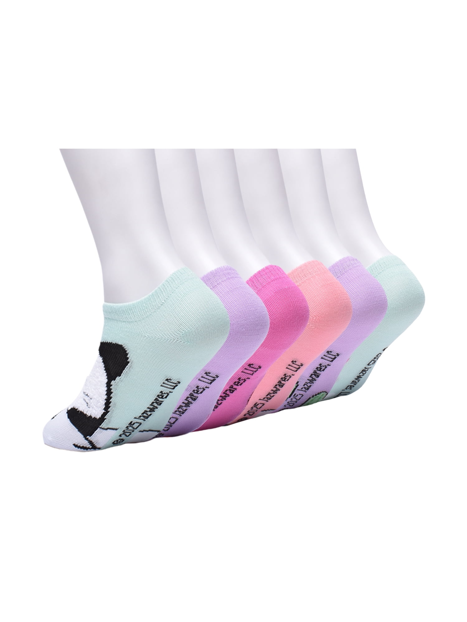 Squishmallow Girls No Show Socks, 6 Pack, Size S-L