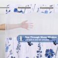 thumbnail image 2 of Ikfashoni Blue Hookless Shower Curtain with Snap in Liner, Floral Hotel Style Waterproof Fabric No Hook Bath Curtain, 71"X74", 2 of 7