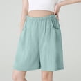 thumbnail image 5 of Ussuma Thin Pants for Pregnant Women with Abdomen Support Solid Color Breathable Maternity Shorts Elastic Waist Simple and Comfortable Summer Sports Go for A Walk Everyday Wear Dine Together XL, 5 of 9