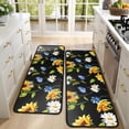 thumbnail image 4 of Kitchen Rugs Sets Of 2,Black Sunflower White Daisy Pattern Anti Fatigue Kitchen Mat Rugs Non Slip Washable,Decorative Kitchen Floor Mats for Kitchen,Sink,Laundry,17"x47"+17"x47", 4 of 5