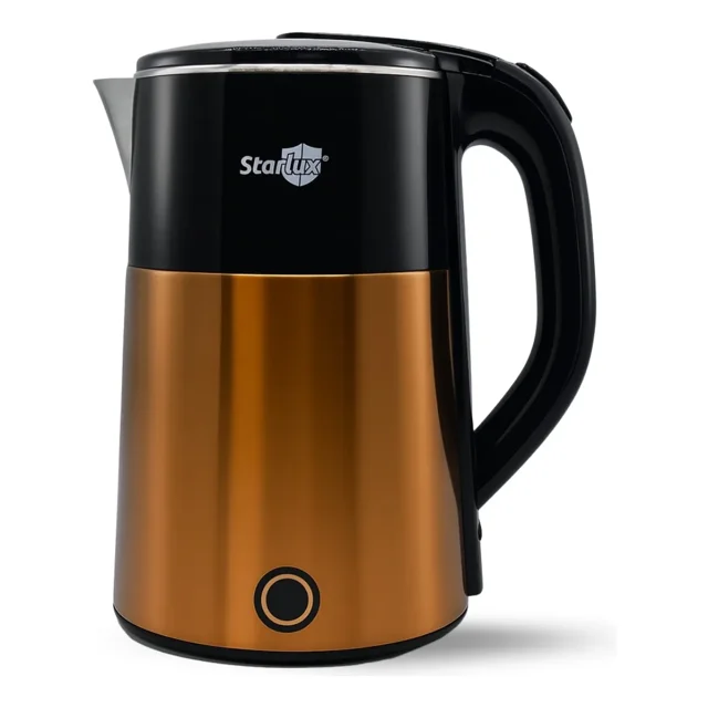 Jarra eléctrica dorada Starlux de 2.3 L, de acero inoxidable y protector contra quemaduras SL-24155