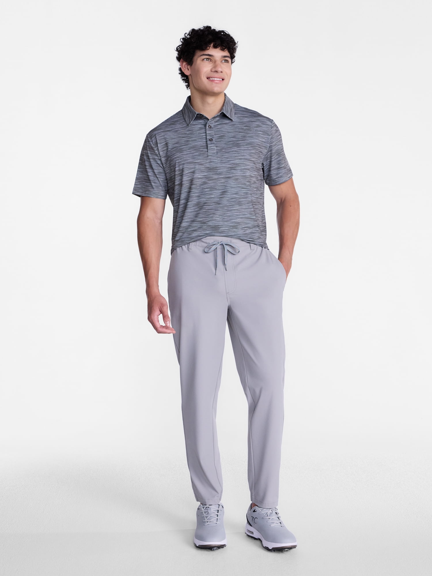 Birdie Bound Melange Print Golf Polo Shirt, Men's Sizes XS-4XLT