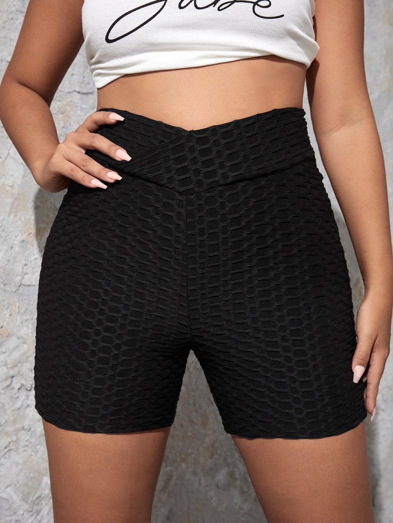 High Waisted Biker Shorts 321112W231610 