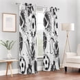 thumbnail image 3 of Coolnut Football Pattern Thickened Blackout Curtain 84 Inches, Perforated Window Curtains for Bedroom Living Room Stylish Thermal Insulated Curtains, 1 Pack Home Decor, 3 of 7