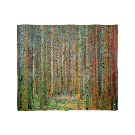 CafePress - Gustav Klimt Pine Forest Throw Blanket - Soft Fleece Throw Blanket, 50"x60" for All Ages
