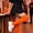 Orange-A, variant on Halloween 1 pair Women's Thigh High Socks, Polyester Non-Transparent Over-the-Knee Stockings, Halloween Style Stretchy Socks for Cosplay and Party Wear