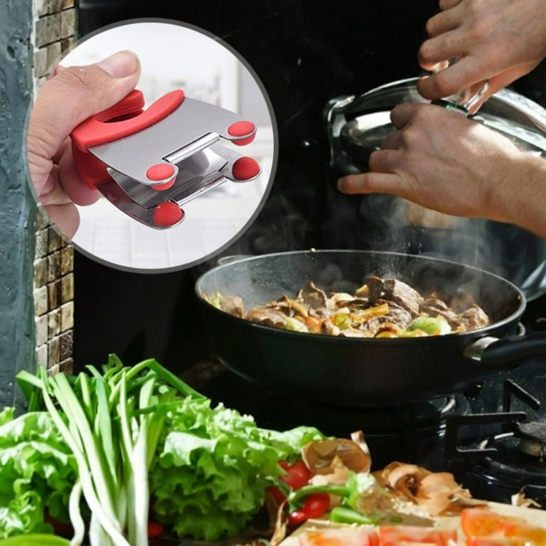 Spoon Holder Clip/Pot Side Clips Anti-Scalding Kitchen Gadgets Rubber Clips  Kitchen Cooking Stainless Steel Tool Pot Fixed Clamp