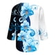 thumbnail image 4 of ICHUANYI Clearance Women's Fashion Three Quarter Sleeve Retro V-Neck Easter Printed Loose Tops Blouse(Blue, M) ICHUANYI WER2023081510386, 4 of 5