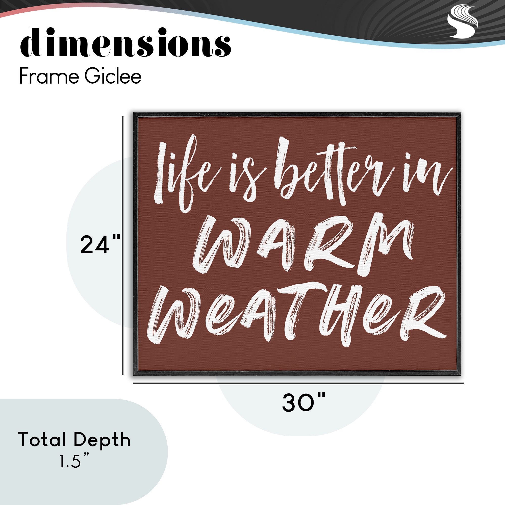 Life Is Better In Warm Weather Black Framed Giclee Art, design by Lettered and Lined