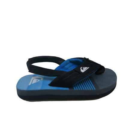

Pre-owned Quiksilver Boys Black | Blue Flip Flops size: 3C