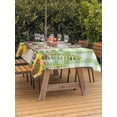 thumbnail image 3 of Outdoor Tablecloth with Umbrella Hole for Patio/Picnic/Party/Camping, Groundhog Day Waterproof Table Cloth Rectangle Table Cover Washable, Green Plaid Sunflower Spring Floral (54"x 80"), 3 of 8