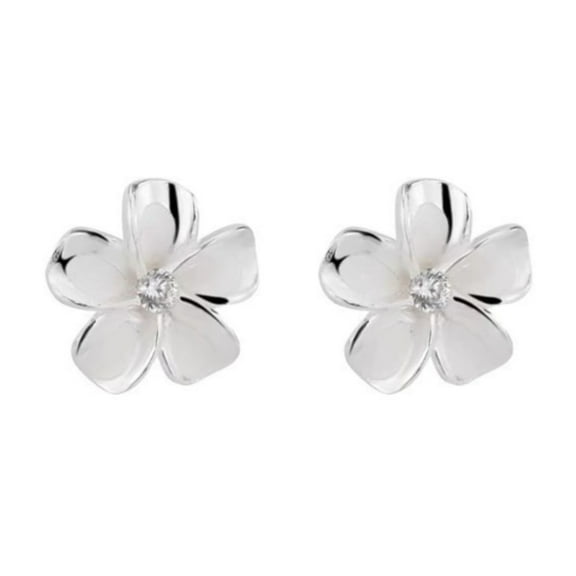 BNNG Geometric Floral Patterned Ear Studs Sterling Silver Perilla Flower Earrings Women's Flower Nail Earrings Beautiful Earrings Crystal Cluster Earrings Crystal Stud Earrings For Women