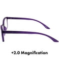 thumbnail image 4 of Birdz BPA Free Non Carcinogenic Readers Purple Frame Clear Lens 2.0 Magnification, 4 of 7